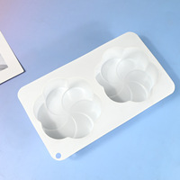 Moule à gâteau en silicone transparent en forme d'éventail pour mousse, 4 pouces, outil de cuisson de qualité alimentaire, réutilisable et résistant à la chaleur, pour l'exportation