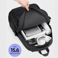 Unisex Kore Tarzı Günlük İş Sırt Çantası, Su Geçirmez Seyahat Laptop Sırt Çantası, USB Girişli, Büyük Kapasiteli