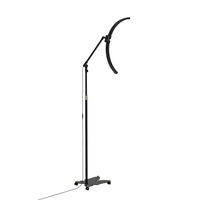 Lámpara de pie LED de media luna sin sombras para esteticistas y técnicos de tatuajes, CE RoHS OEM CRI>90, brillo ajustable, plegable, de aluminio
