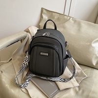 Tas Ransel Wanita Musim Panas PU Desain Goya, Lapisan Polyester, Ukuran Kecil, Cocok untuk Sekolah, Perjalanan, dan Kuliah, Dilengkapi Penyimpanan Ekspansi