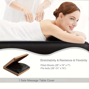 Housse de <span class=keywords><strong>table</strong></span> de <span class=keywords><strong>massage</strong></span> en PU, drap-housse élastique réutilisable pour lit de spa - Product Image 5