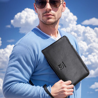 BULLCAPTAIN Dompet Kulit Asli Pria Multifungsi Kapasitas Besar, Tempat Kartu Bisnis Fashion, Dompet RFID, Tas Genggam Pria