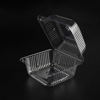 Emballage en blister carré transparent en PET, conteneur de qualité alimentaire pour fruits, légumes, laitue, impression en relief, manipulation