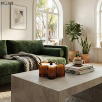 Pot à bougie en verre ambré de haute qualité à fond épais, design créatif en forme de pétale, récipient à bougie décoratif pour la décoration de la maison