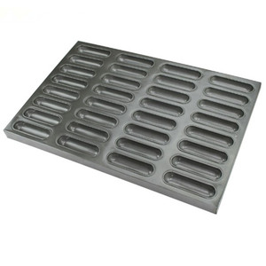高品质商用烘焙用具批发不粘铝钢热狗面包托盘 12 个模具 - Product Image 5