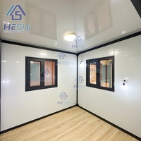 Maison conteneur HESHi, design moderne en bois, espace de vie rectangulaire, maison préfabriquée pour usage extérieur