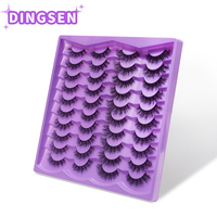 20 Paires de Cils Touffus 3D 5D, Extensions de Cils Faux Vison Naturel Long de 25 mm Faites à la Main en Vrac pour Maquillage, Modèles en Boîte