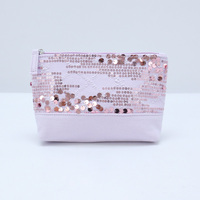 Trousse de Maquillage en Toile Scintillante avec Paillettes, Grande Taille, Sac de Voyage pour Articles de Toilette, Pochette de Rangement Cosmétique pour Femme avec Poche Zippée