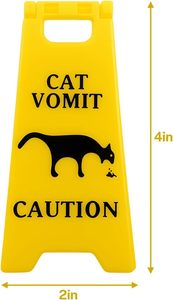 Señal de Precaución por Vómito de Gato, Impresa en 3D, Ecológica, Amarillo Clásico, 12x5cm, Multifuncional, Decoración para el Hogar, Logotipo Personalizado, Día de los Inocentes - Product Image 2