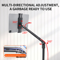 Support de sol professionnel en alliage d'aluminium réglable pour téléphone et tablette, rotation à 360°, flexible et long, idéal pour la revente en gros