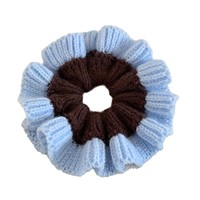 Anneau de cheveux pour femme en laine tricotée à la main, style coréen, personnalisable, extra large, haute élasticité, forme fleur, pour l'automne, style jeune fille
