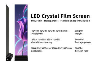 Écran LED transparent ultra-fin P2.6 P3.9 P7.8 auto-adhésif pour vitrine et mur, <span class=keywords><strong>prix</strong></span> usine - Product Image 2