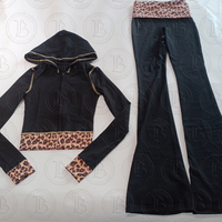 Ensemble 2 pièces personnalisé pour femme : Sweat à capuche zippé et legging de jogging, style survêtement de sport