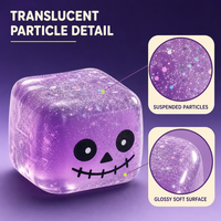 Squishy d'Halloween pour soulager le stress, jouet à paillettes, crâne, œil, citrouille, squelette, designs variés, unisexe, à partir de 14 ans