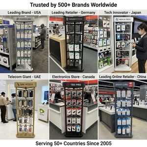 Espositore per Accessori Cellulari in Metallo, Arredamento per Negozi al Dettaglio, Scaffale a 3 Lati per Custodie Telefoni e Cavi di Ricarica, Espositore da Terra per Elettronica - Product Image 6