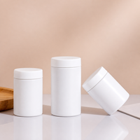 Capsule de pilule en plastique imperméable de 60 ml à 180 ml, avec couvercle à sécurité enfant, laquage mat de luxe personnalisé, écologique, anti-odeur, pour fleurs