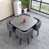 Ensemble de table et chaises de café de loisirs, chaises de salle à manger en fer, table ronde de petite taille pour zone de réception et de repos, ensemble de salle à manger