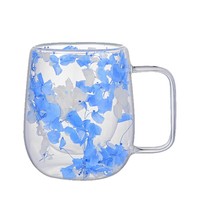 Tasse à double couche en verre borosilicaté à haute teneur en borosilicate Tasse à jus domestique résistante à la chaleur avec un design simple pour les fêtes