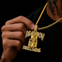 Collier pendentif Hip Hop Iced Out en laiton avec zircone cubique, chaîne dorée et argentée, bijoux de rappeur pour hommes et femmes, cadeau