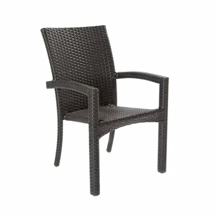 Aluminum frame stackable rattan wicker furniture restaurant outdoor dining chair