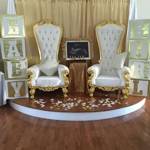 Üretim ucuz kraliyet lüks kral taht sandalye düğün olay için