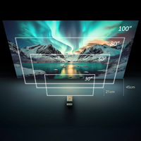 Projecteur LED DLP Android Mini Portable de Poche à Ultra Courte Portée Full HD pour la Maison et l'Extérieur avec Batterie