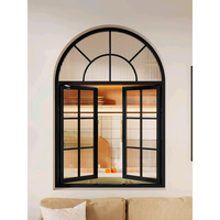 Fenêtre en aluminium moderne à double vitrage trempé, à persiennes battantes, conçue sur mesure, pour usage extérieur, avec isolation thermique