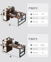 Poste de travail modulaire pour 4 personnes 6 8 personnes pieds métalliques table 2 places