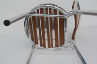 Chaises de jardin en bois plastique pour restaurant bistrot en aluminium Chaise de salle à manger d'extérieur en bois