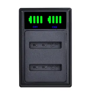 NP-50 NP50 Klic-7004 D-Li68 LED USBデュアル充電器forFujifilm Fuji FinePix X10、X20、XF1、XP150、XP100、F50 fd、F80