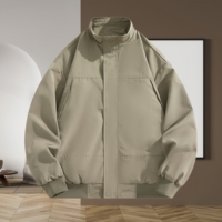 Veste Bomber Homme Grande Taille Décontractée Tendance Streetwear Personnalisée Automne Hiver Coupe-Vent Col Montant Vente en Gros Usine