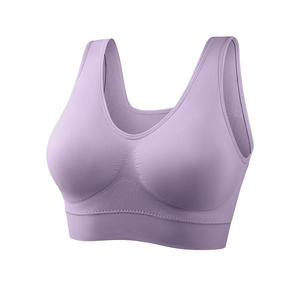 Sujetador deportivo de doble capa transpirable de soporte medio para mujer, con tirantes ajustables, acabado sin costuras, ideal para fitness de verano, base cómoda. - Product Image 1