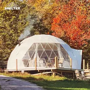 6m 8m सभी वर्ष दौर होते घर आउटडोर लक्जरी पीवीसी prefab भू glamping पर्यावरण इग्लू Geodesic गुंबद तम्बू