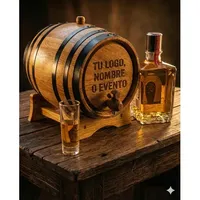 The Barrel House - Baril traditionnel en chêne blanc écologique de 5 litres avec support en bois, bouchon et clé pour l'âge du vin