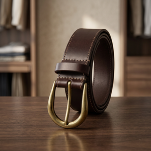 Ceinture robuste en cuir de vache véritable BS INTERNATIONAL NA101 avec boucle à ardillon en acier, confortable, écologique, imperméable et durable - Product Image 1