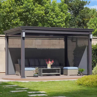 Pergola à toit à lames orientables automatique, structure durable, éclairage LED extérieur étanche, OEM ODM, toutes saisons, pour hôtels et complexes hôteliers