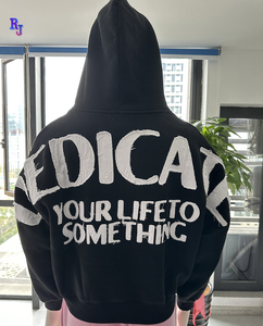 Sweat-shirts surdimensionnés avec <span class=keywords><strong>patch</strong></span> brodé personnalisé, logo personnalisé, haute qualité, poids lourd, sweat-shirts personnalisés à coupe ample et courte - Product Image 1