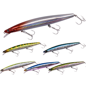 Señuelo artificial duro OEM para pesca costera en agua salada, tipo Minnow de lanzado largo, 160mm 31g 34g, Jerkbait flotante y hundible para lubina. - Product Image 1