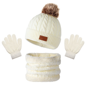 Venta al por Mayor de Conjuntos de <span class=keywords><strong>Gorro</strong></span>, Bufanda y Guantes para Niños, Tres Piezas, Otoño e <span class=keywords><strong>Invierno</strong></span>, Cálidos, Gruesos, de Lana Tejida con una Sola Bola - Product Image 4