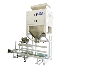 IAPACK Machine d'ensachage semi-automatique pour sacs en plastique pour aliments et produits chimiques avec PLC, capacité 25-50 kg - Product Image 1