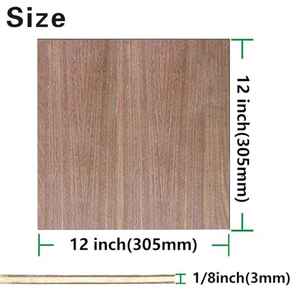 Fogli di Compensato di Noce 1/8 di Pollice, Legno Sottile 12x12 Pollici, Compensato da 3mm per Taglio Laser/CNC, Incisione e <span class=keywords><strong>Pittura</strong></span> - Product Image 2
