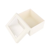 Emballage en carton rigide, matériaux recyclés écologiques, boîtes cadeaux, design tendance, boîte de luxe blanche avec fenêtre transparente, portable