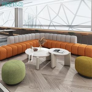 Ensemble de canapés d'angle modernes pour salle d'attente, mobilier de bureau scolaire, design dernier cri, structure en bois, revêtement en tissu, fonction massage, pour usage domestique ou professionnel - Product Image 5