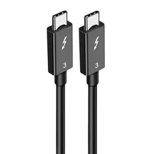 كابل Thunderbolt 3 أسود اللون من البلاستيك B لمرتبة السماعة يعمل بالبلوتوث من النوع C كابل Usb لنظام التشغيل أندرويد + نظام ios كابلات Thunderbolt 3