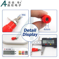 Connecteur JIALUN 4 mm, prise banane femelle, borne de connexion M4, alliage de zinc nickelé, pour tests électriques