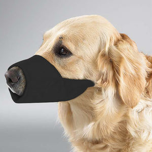 조절 가능한 부드러운 폴리에스터 개 입마개 물림 방지 짖음 방지 씹기 방지 통기성 에어 메쉬 버튼 친환경 스카프 장식 단색 - Product Image 1