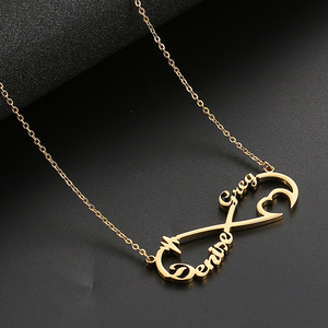 <span class=keywords><strong>Collana</strong></span> Infinity <span class=keywords><strong>personalizzata</strong></span> in acciaio inossidabile con più nomi di famiglia con nome placcato in oro catena da donna collane di gioielli - Product Image 4