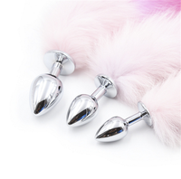 Queue de renard en fourrure véritable sexy avec plug anal en métal, jouet sexuel anal, couleur dégradée