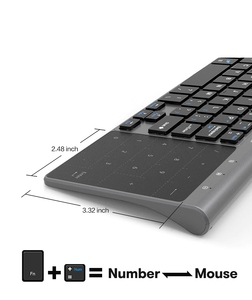 J 2.4G Wireless 87-Keys Mechanical <strong>Numeric</strong> <strong>Keypad</strong> Main Number Touchpad Mouse English Support for Android TV Box for Gaming - Product Image 5