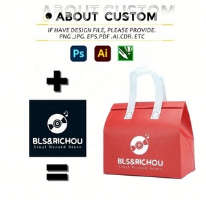 Bolsa de asas de publicidad de comida rápida no tejida con logotipo personalizado bolsas de picnic para llevar laminadas con entrega rápida - Product Image 3